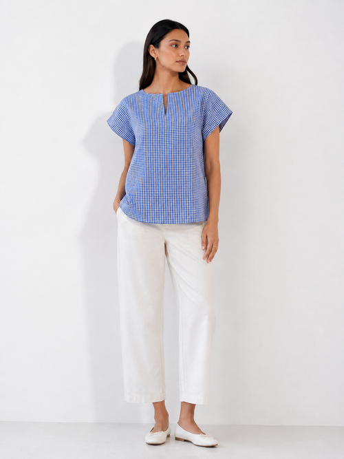 Blue Check Blouse