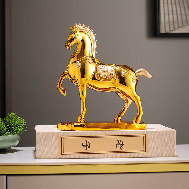 Luxurious Chinese Style Ma Resin Statue